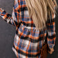 Plaid Button-Front Peplum Shirt