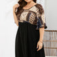 Plus Size Printed Two-Tone Flutter Sleeve Dress