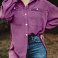Button-Up Roll-Tab Sleeve Shirt