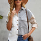 Color Block Button Front Shirt with Pockets