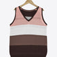 Striped Openwork V-Neck Knit Tank