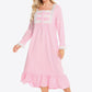 Contrast Lace Trim Ruffle Hem Square Neck Night Dress