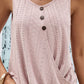 Decorative Button Hem Detail Eyelet Tank