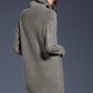 Full Size Mixed Knit Cowl Neck Dropped Shoulder Sweater Dress