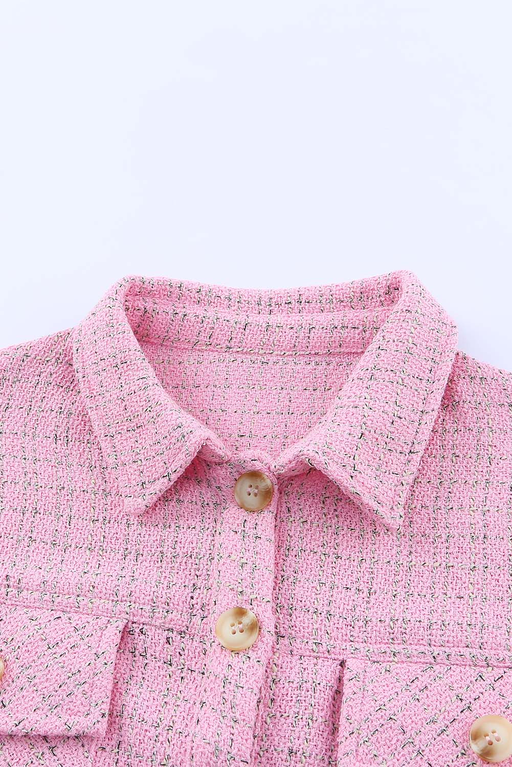 Plaid Button Up Pocketed Shacket