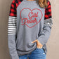 GIRL POWER Striped Plaid Long Sleeve Top