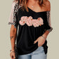 MAMA Graphic Leopard V-Neck Tee Shirt