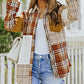 Plaid Color Block Dropped Shoulder Shacket