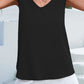 Lace Detail Eyelash Trim V-Neck Tank