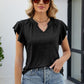 Flutter Sleeve Notched Neck Top