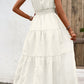 V-Neck Smocked Waist Sleeveless Tiered Dress