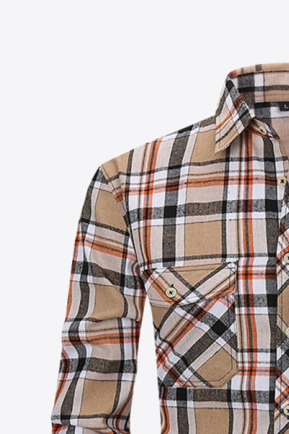 Plaid Button-Front Long Sleeve Shirt with Pockets