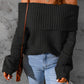 Ribbed Knit Fold-Over Sweater