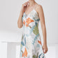 Botanical Print V-Neck Spaghetti Strap Night Dress