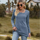 Full Size Ribbed Square Neck Long Sleeve T-Shirt