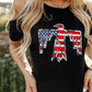 US Flag Bird Graphic Cold-Shoulder Tee