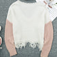 Fringe Hem Rib-Knit Sweater