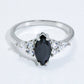 925 Sterling Silver Black Agate Ring