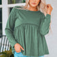 Round Neck Raglan Sleeve Babydoll Top