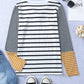 Striped Buttoned Long Sleeve Top
