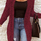 Fuzzy Popcorn Knit Open Front Longline Cardigan