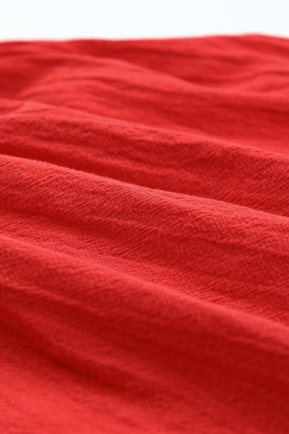 Embroidered Tie-Shoulder Babydoll Tank