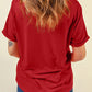 Round Neck Cuffed Short Sleeve Tee