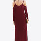 Cold-Shoulder Split Dress with Pockets