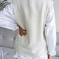 Round Neck Openwork Capped Sleeve Sweater Vest