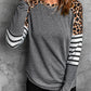 Leopard Striped Raglan Sleeve Top