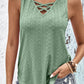 Crisscross V-Neck Eyelet Tank