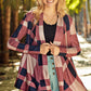 Plaid Open Front Cardigan