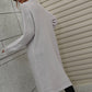 Horizontal Ribbing Dropped Shoulder Cardigan
