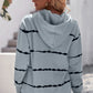 Striped Drop Shoulder Hoodie with Kangaroo Pocket