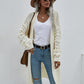 Horizontal Ribbing Open Front Duster Cardigan