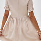 V-Neck Flounce Sleeve A-Line Dress