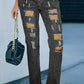Distressed Straight Leg Jeans