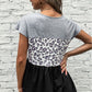Leopard Color Block Babydoll Tee Shirt