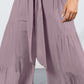 Tie Front Smocked Tiered Culottes