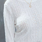 Eyelet Round Neck Long Sleeve Top