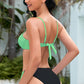 Contrast Tie Back Bikini Set