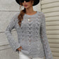 Openwork Dropped Shoulder Knit Top