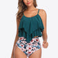 Printed Spaghetti Strap Layered Tankini Set