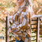 Plus Size Patchwork Balloon Sleeve Blouse