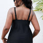Plus Size Scoop Neck Tankini Set