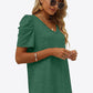 V-Neck Puff Sleeve Tee