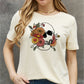 Simply Love Full Size Flower Skull Graphic Cotton Tee