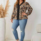 Plus Size Lace Trim Flounce Sleeve Blouse