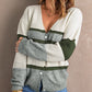 Striped Button Down V-Neck Cardigan
