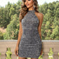 Sequined Round Neck Sleeveless Bodycon Dress